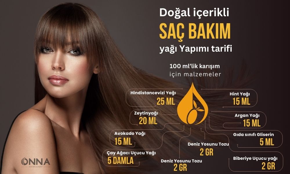 doğal saç bakımı yağı tarifi